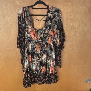 Free People: Heart of Gold Dress in Moonlight Garden Combo